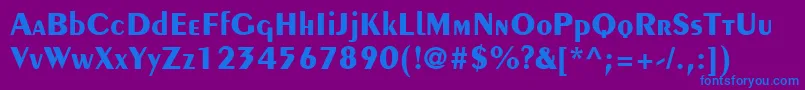 CremeBlackSsiBold-Schriftart – Blaue Schriften auf violettem Hintergrund