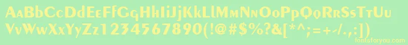 フォントCremeBlackSsiBold – 黄色の文字が緑の背景にあります