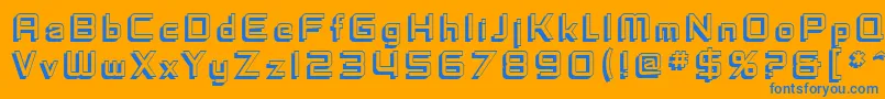 SfFedoraTitlesShadow Font – Blue Fonts on Orange Background