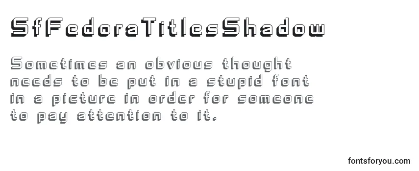 Обзор шрифта SfFedoraTitlesShadow