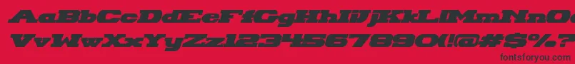 HackneyBlockItalic Font – Black Fonts on Red Background