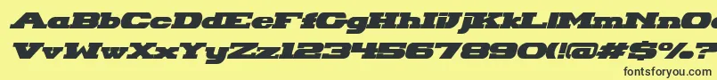 Шрифт HackneyBlockItalic – чёрные шрифты на жёлтом фоне