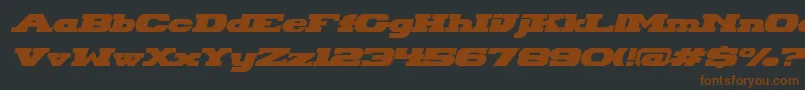 HackneyBlockItalic-Schriftart – Braune Schriften auf schwarzem Hintergrund