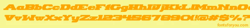 HackneyBlockItalic-fontti – oranssit fontit keltaisella taustalla
