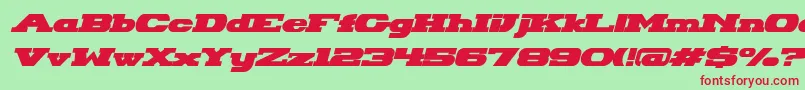 HackneyBlockItalic Font – Red Fonts on Green Background