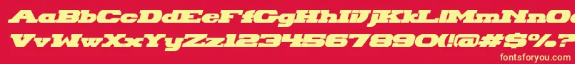 Шрифт HackneyBlockItalic – жёлтые шрифты на красном фоне