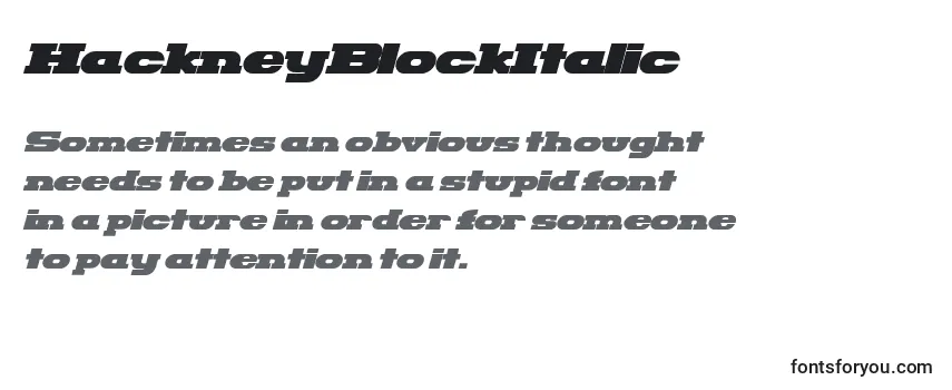 Шрифт HackneyBlockItalic
