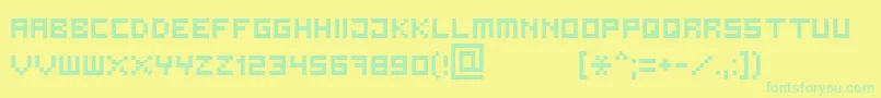 Bit3 Font – Green Fonts on Yellow Background