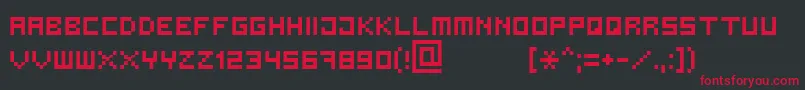 フォントBit3 – 黒い背景に赤い文字