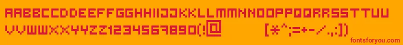 Bit3 Font – Red Fonts on Orange Background