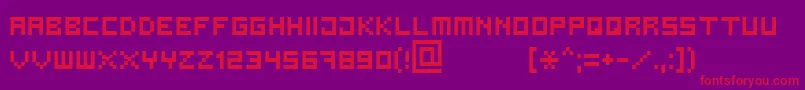 Bit3-Schriftart – Rote Schriften auf violettem Hintergrund