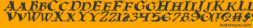 Warasgardi-Schriftart – Schwarze Schriften auf orangefarbenem Hintergrund