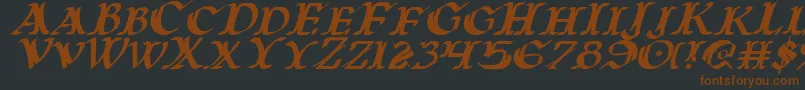 Warasgardi-Schriftart – Braune Schriften auf schwarzem Hintergrund