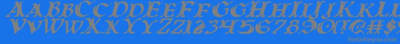 Warasgardi-Schriftart – Graue Schriften auf blauem Hintergrund