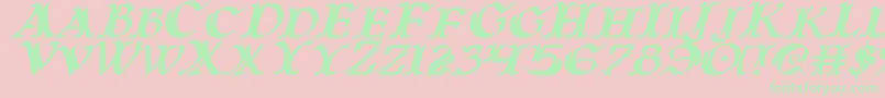 フォントWarasgardi – ピンクの背景に緑の文字