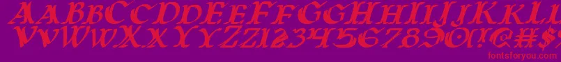 Warasgardi-fontti – punaiset fontit violetilla taustalla
