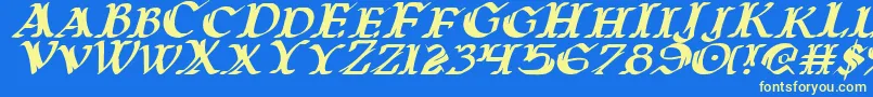 Fonte Warasgardi – fontes amarelas em um fundo azul