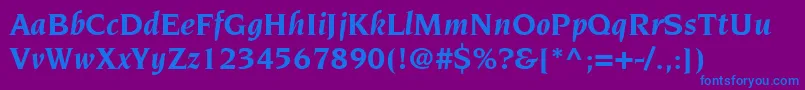 TridentSsiBoldItalic Font – Blue Fonts on Purple Background
