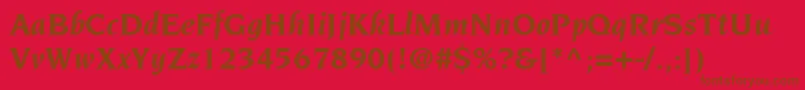TridentSsiBoldItalic-Schriftart – Braune Schriften auf rotem Hintergrund