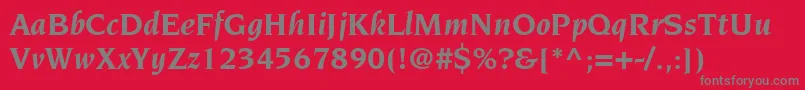 TridentSsiBoldItalic Font – Gray Fonts on Red Background
