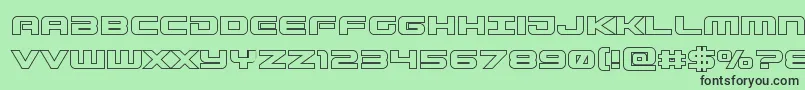 Gunshipout Font – Black Fonts on Green Background