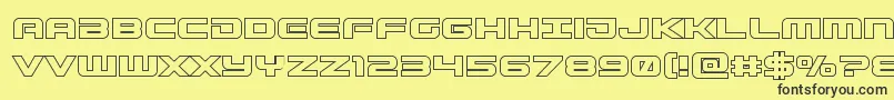 Шрифт Gunshipout – чёрные шрифты на жёлтом фоне