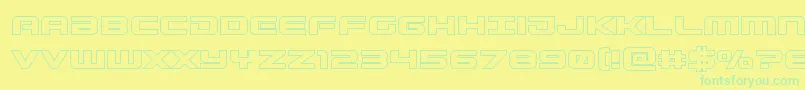 Gunshipout Font – Green Fonts on Yellow Background