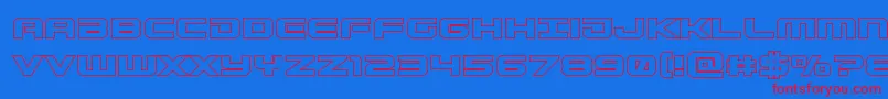 Gunshipout Font – Red Fonts on Blue Background