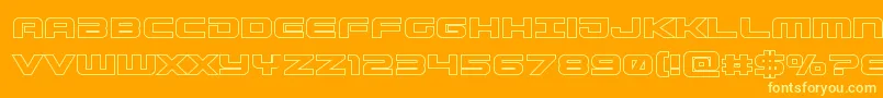 Czcionka Gunshipout – żółte czcionki na pomarańczowym tle