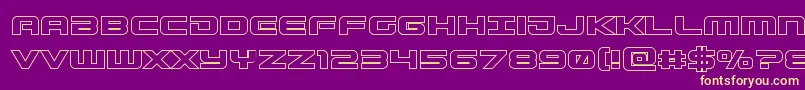 Gunshipout Font – Yellow Fonts on Purple Background