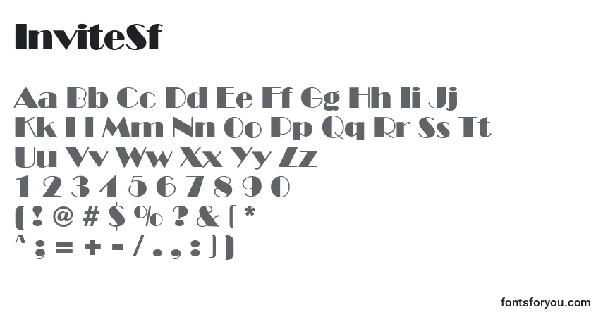 Czcionka InviteSf – alfabet, cyfry, specjalne znaki