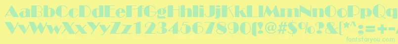 InviteSf-Schriftart – Grüne Schriften auf gelbem Hintergrund
