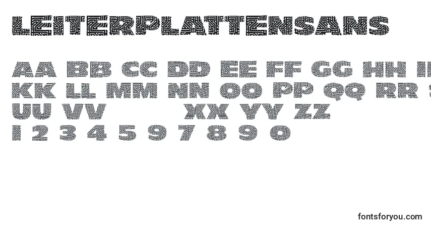 A fonte Leiterplattensans – alfabeto, números, caracteres especiais
