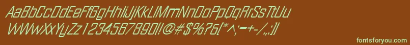 FacetlightXxitalicRegular Font – Green Fonts on Brown Background