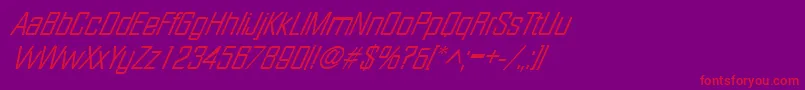 FacetlightXxitalicRegular-fontti – punaiset fontit violetilla taustalla