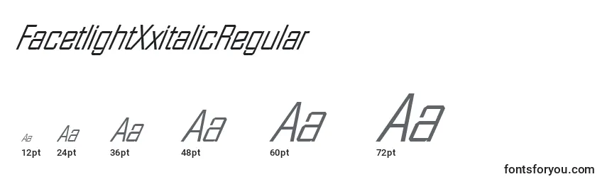 Größen der Schriftart FacetlightXxitalicRegular