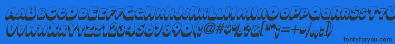 OleadashadowscapssskBolditalic Font – Black Fonts on Blue Background
