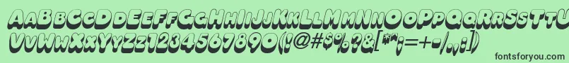 OleadashadowscapssskBolditalic Font – Black Fonts on Green Background