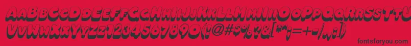 OleadashadowscapssskBolditalic Font – Black Fonts on Red Background