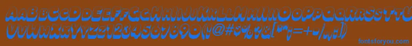 OleadashadowscapssskBolditalic Font – Blue Fonts on Brown Background