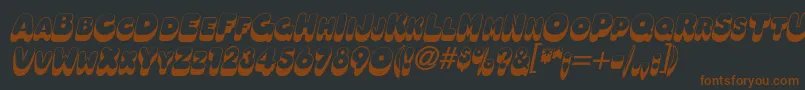 OleadashadowscapssskBolditalic Font – Brown Fonts on Black Background
