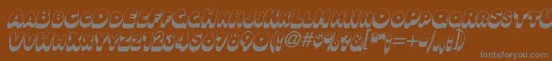 フォントOleadashadowscapssskBolditalic – 茶色の背景に灰色の文字