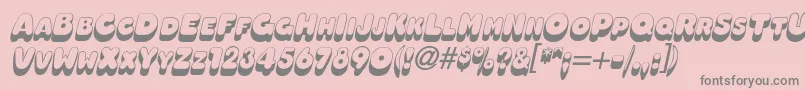 OleadashadowscapssskBolditalic Font – Gray Fonts on Pink Background