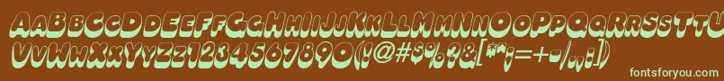 Шрифт OleadashadowscapssskBolditalic – зелёные шрифты на коричневом фоне