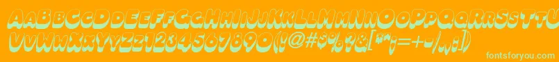 OleadashadowscapssskBolditalic Font – Green Fonts on Orange Background