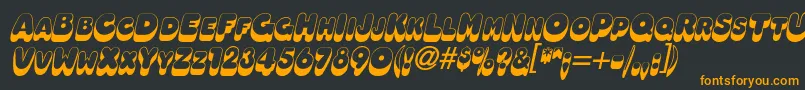 OleadashadowscapssskBolditalic Font – Orange Fonts on Black Background