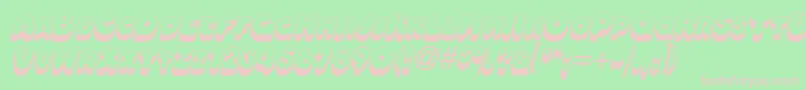 OleadashadowscapssskBolditalic Font – Pink Fonts on Green Background