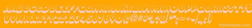 OleadashadowscapssskBolditalic Font – Pink Fonts on Orange Background