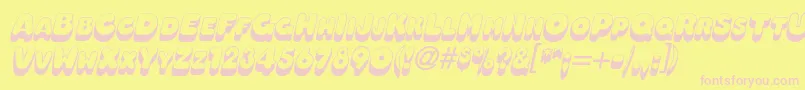 OleadashadowscapssskBolditalic Font – Pink Fonts on Yellow Background