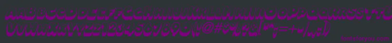 OleadashadowscapssskBolditalic Font – Purple Fonts on Black Background